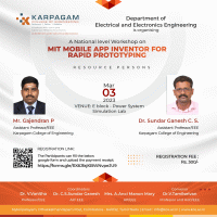 National Level Workshop on MIT Mobile App Inventor for Rapid Prototyping 2023 Workshop Poster